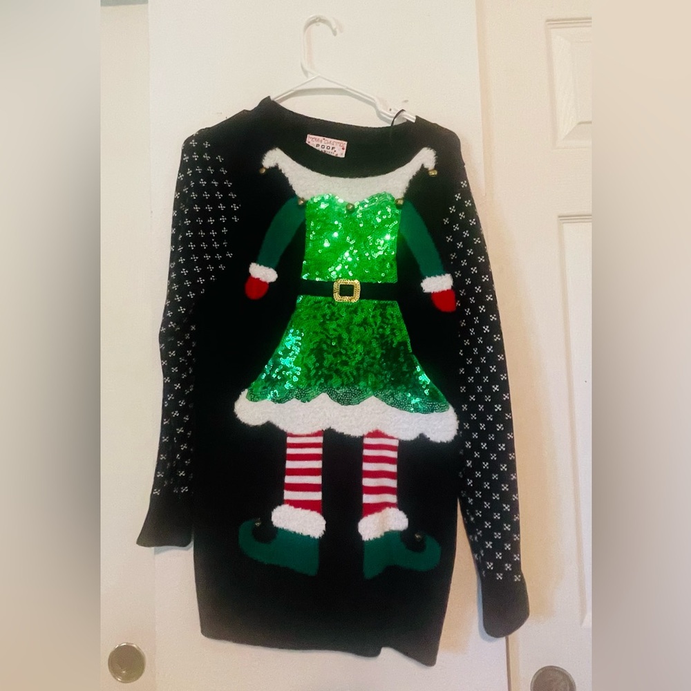 Cute elf ugly sweater